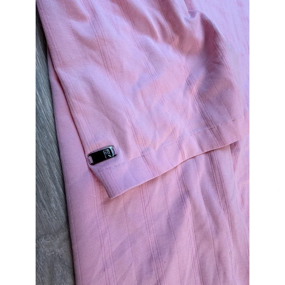 Nike Tiger Woods Collection Dri-FIT Pink Vertical Stripe Golf Polo Mens‎ XL